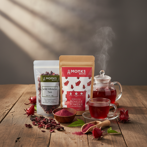 Wild Hibiscus Combo | Roselle Combo (Roselle Petals 50g + Roselle Powder 100g)