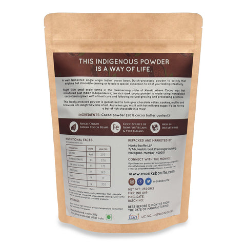 Organic Rich Dark Cocoa Powder - Monks Bouffe