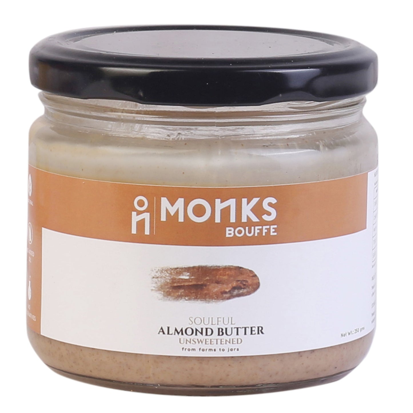 Soulful Creamy Almond Butter - Unsweetened - Monks Bouffe